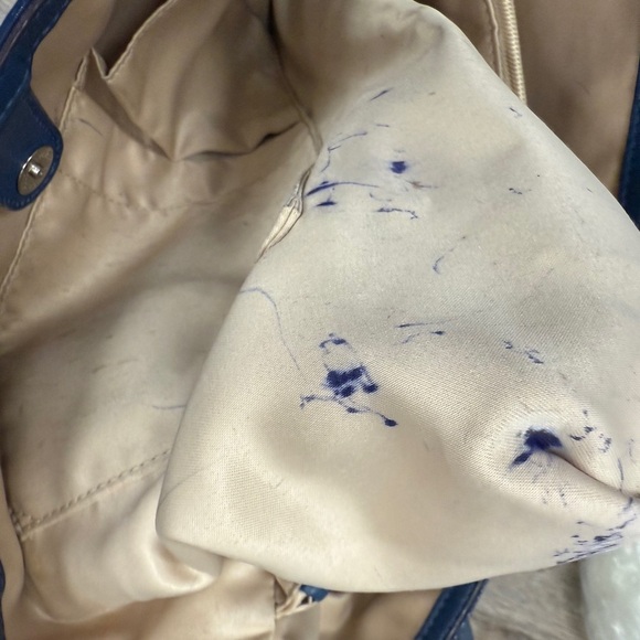 Coach Monogram Beige/Blue Vintage Handbag - Picture 4 of 6